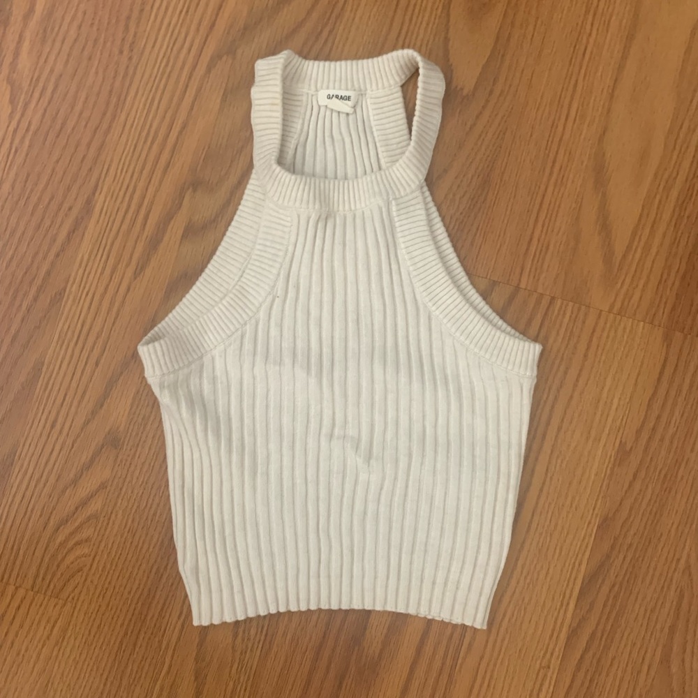 Cropped Knit White Sweater